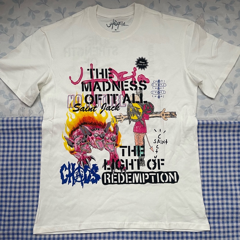 Saint Jack Cream Short Sleeve Graphic Tee - Multicolor Print